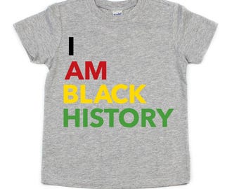 I Am Black History Kids T-Shirt | Pan-African Colors