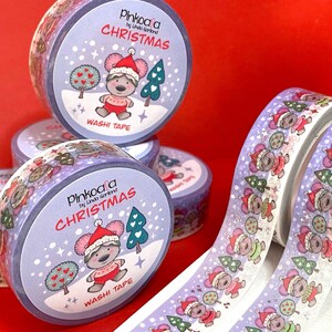 Christmas Washi Tape w Silver Foil/ Decorative Tape/ Xmas Washi/ Traditional Snow /Gift wrapping accessories/ Christmas Friends Sweater image 5