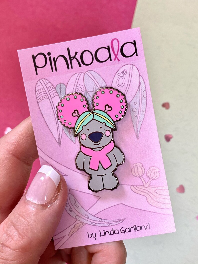 Pinkoala Original Enamel Pin/ Breast Cancer Awareness pin / Cancer support pin/Koala Badge/Australian animals/ Cancer survivor gift image 5