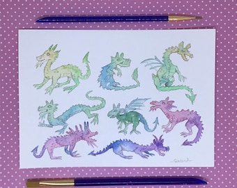 Dragontopia Paw Watercolour/ original artwork/ dragon illustration/ one of a kind
