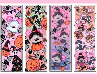 Pinkoala Spooky Bookmark/ Choose from four designs/Halloween Bookmarks/ Book lovers gift / Book Accessories / Book lover / Witches bookmarks