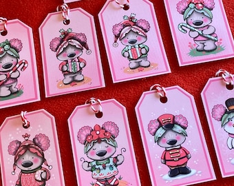 Christmas Gift Tags / Pinkoala Australian animals/ Breast Cancer awareness/ breast cancer support  tags/ Christmas gifts/ swing tags