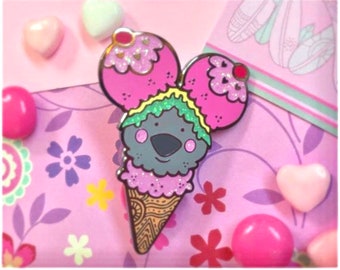 Ice cream cone Enamel Pin/ Pinkoala Breast Cancer awareness pin / Cancer support pin/ Australian animal pin/ foodies Badge / summer/