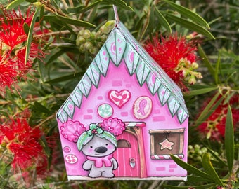 Modello casa di Natale - Pinkoala Christmas Ornament- Diy Candy Box / Party Box / Party Supply Box / Decorazione / Treat Box / artigianato natalizio