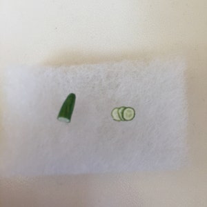 Small cucumber & slices stud earrings