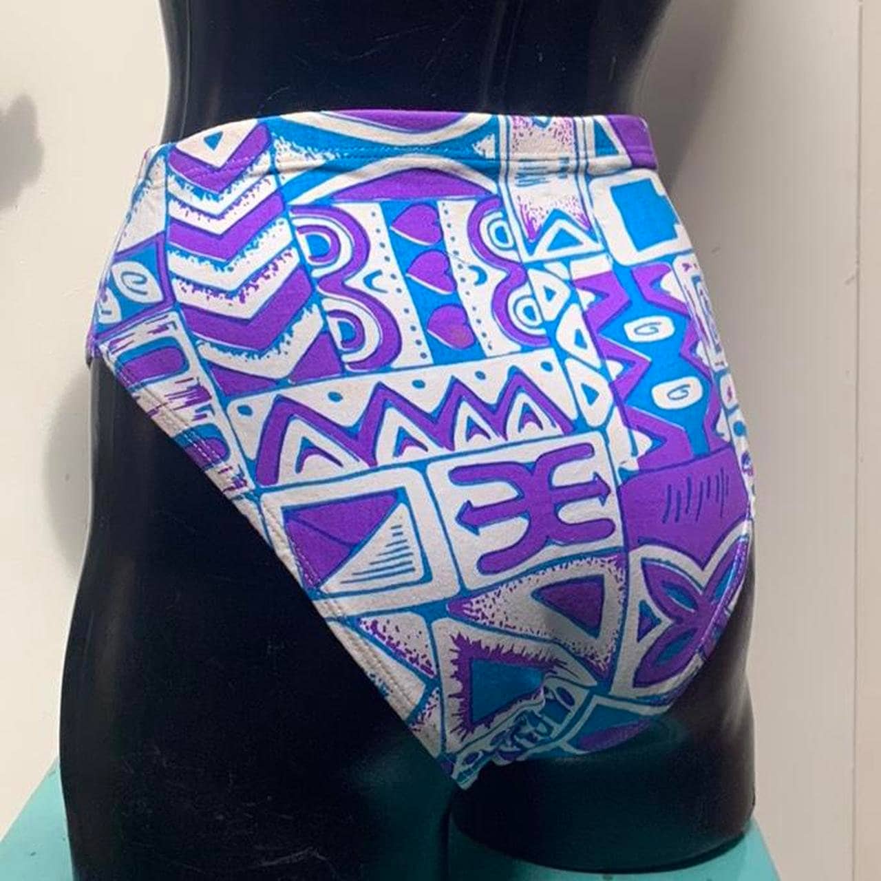Vintage Dead Stock 80s Ultra Bright Neon Tropical 'purple Tribal' High ...