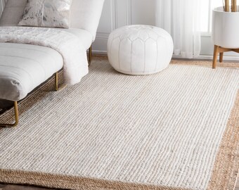 Jute /& Baumwolle rechteckige geflochtene Teppiche Reversible Floor Carpet 2x3/'