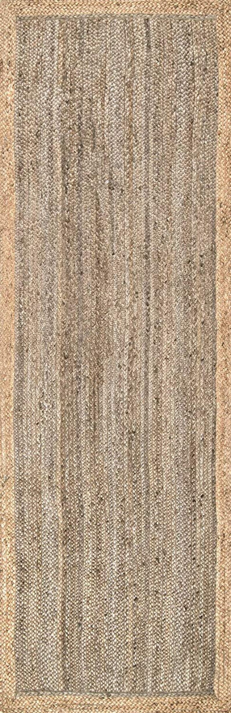 Handmade 2 x 6 Ft Vintage Rag Rug Braided Natural Jute Natural Rug Runner Rug Reversible Rectangle Area Rug Indian Rag Rug Decorative