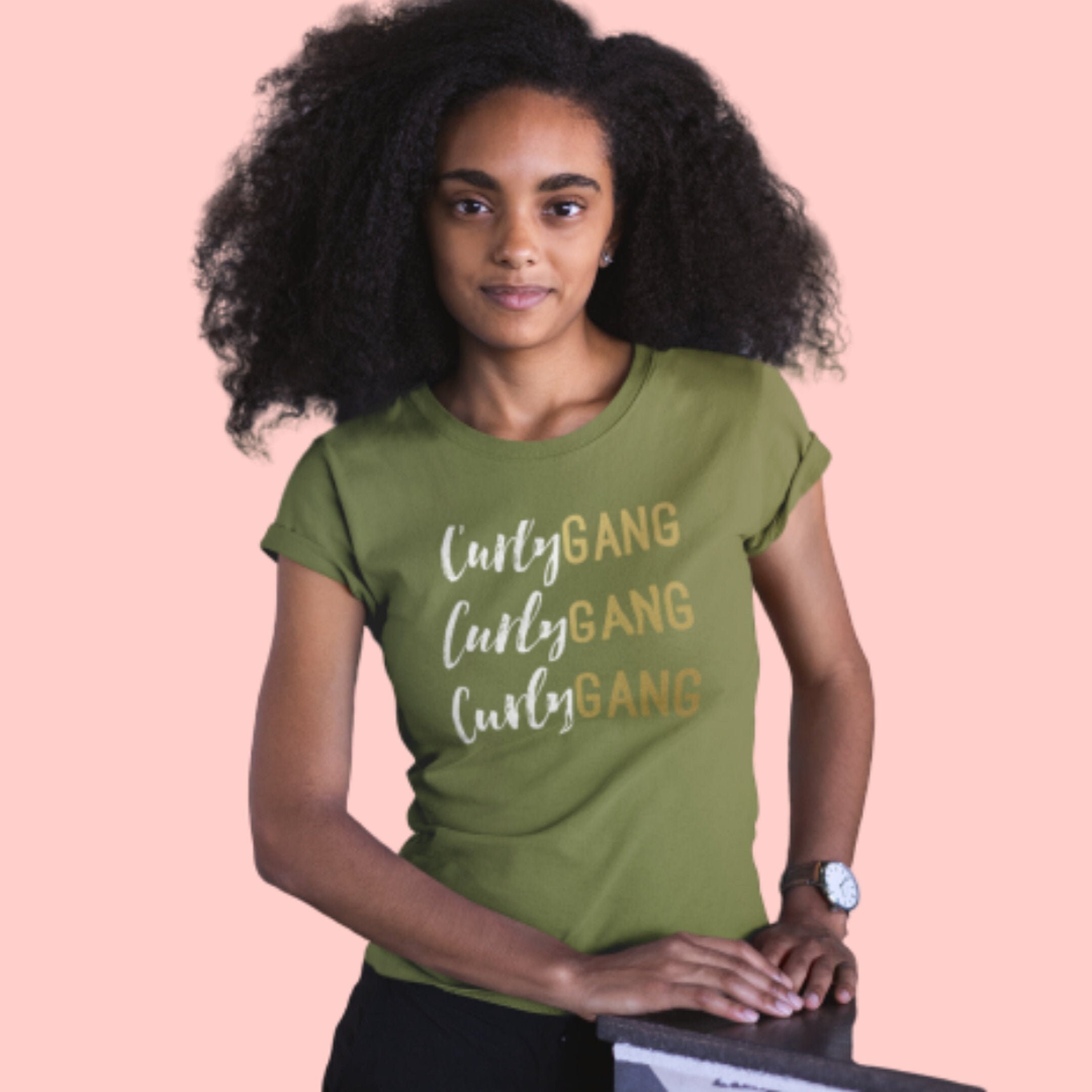 Curly Gang Curly Hair Shirt With Gold Foil Natural Hair T Etsy