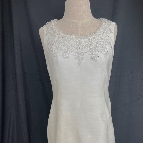 Vintage Jackie O 1960's cream cocktail dress- size 4/6