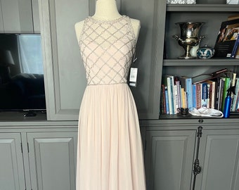 NWT Adrianna Papell beaded blush gown Size 6