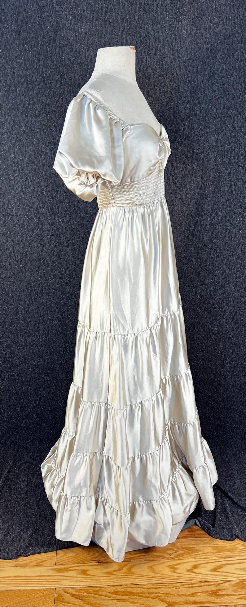 Free People silk off the shoulder gown Size 4 boho image 6