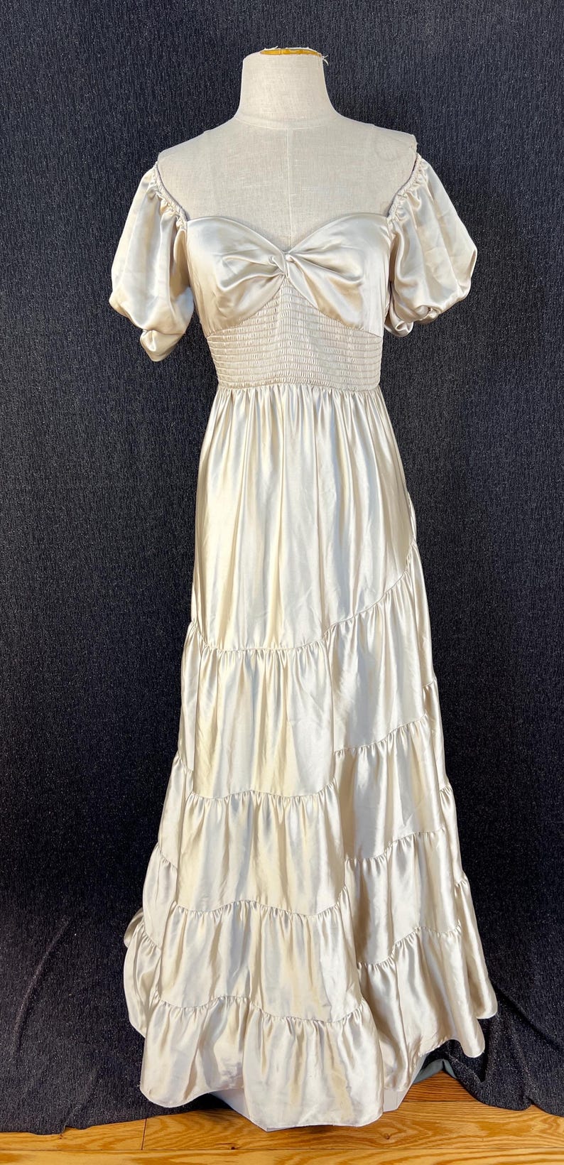 Free People silk off the shoulder gown Size 4 boho image 5