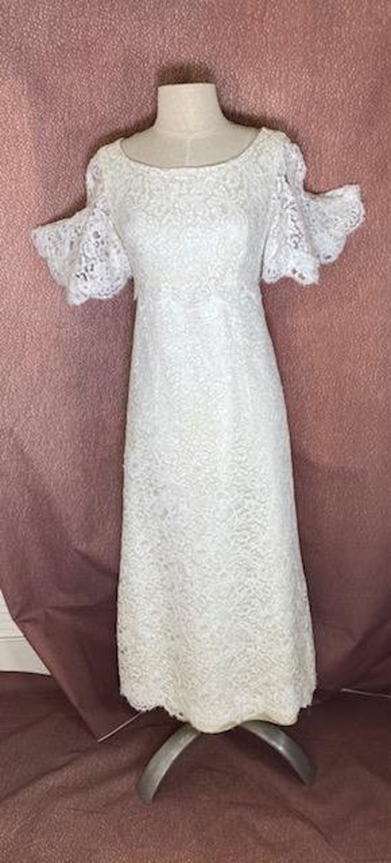 Vintage 60's Silk Lace Mid-Calf Sheath