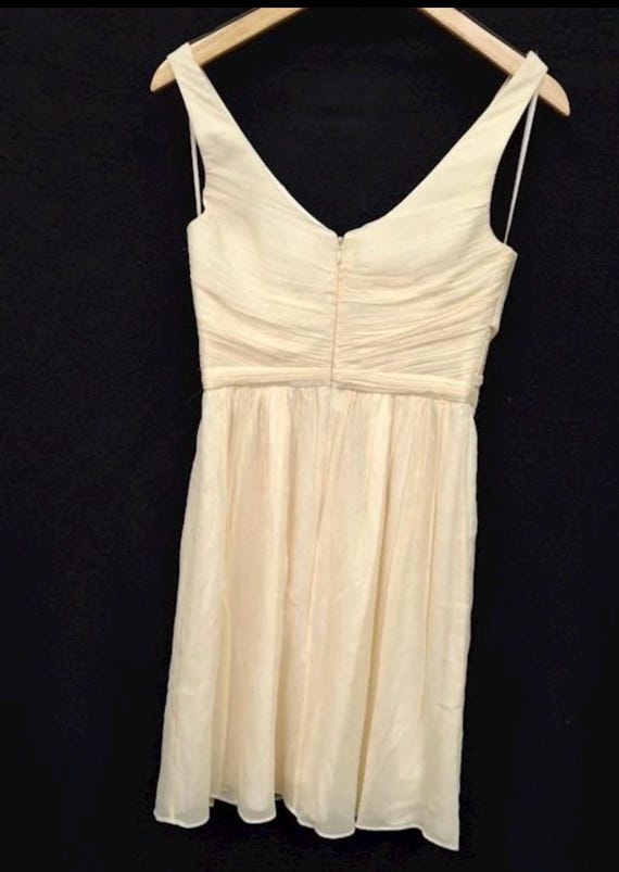 j crew silk midi dress J.Crew Brown Silk Midi Dress Deep V Neckline Sleeveless Empire Waist Size 4