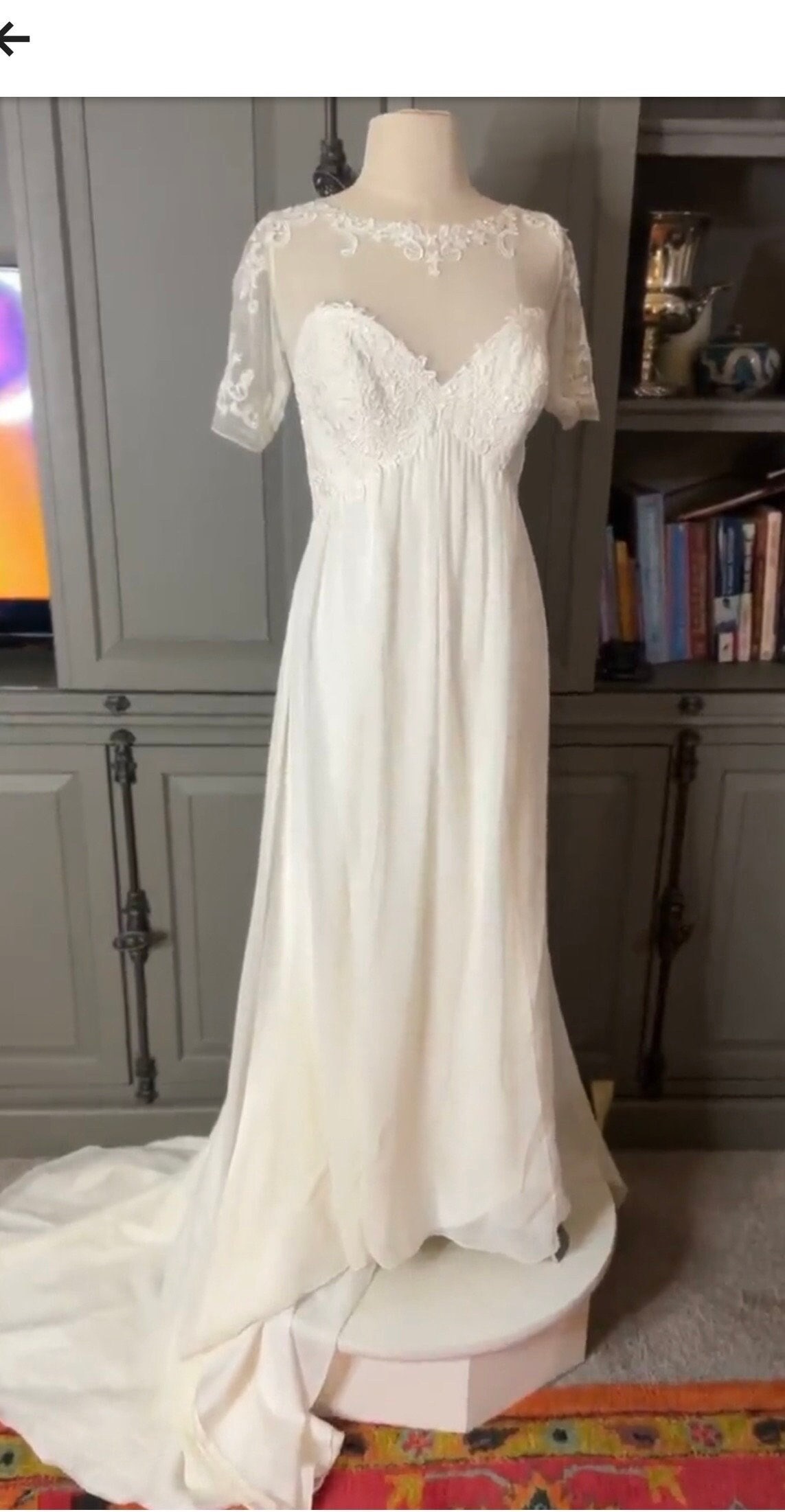 David's Bridal Flowy Gown With Sleeves Size 12 - Etsy David's Bridal Flowy Gown With Sleeves Size 12 - Etsy