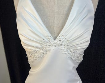90s Galina  simple halter style -low back!  70s vibes  Size 8
