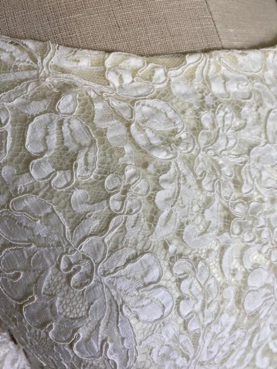 Late 1960's/early 1970's silk lace wedding gown - image 2