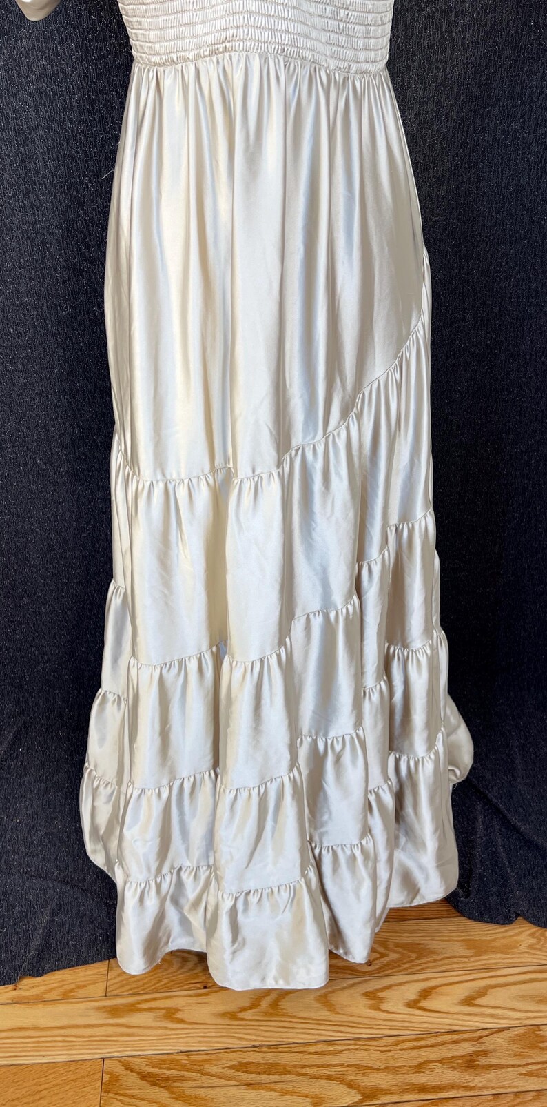 Free People silk off the shoulder gown Size 4 boho image 7