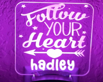 Personalized LED Night Light: 7-Color Changing Plug-In Kids Light