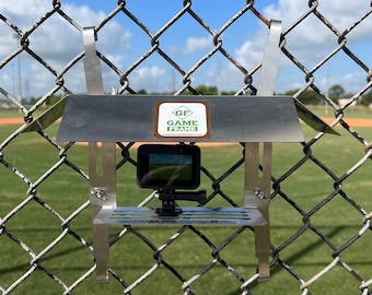 Game Frame - The Ultimate Cell Phone, GoPro or Mevo Action Camera Fence Mount for Chain Link Fence (Softball, Baseball, Tennis) Made In USA