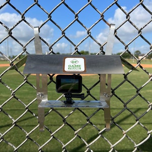 Game Frame - The Ultimate Cell Phone, GoPro or Mevo Action Camera Fence Mount for Chain Link Fence (Softball, Baseball, Tennis) Made In USA