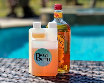 Personalized Liquor Flask with Shot Glass - 8 oz Booze Bottle