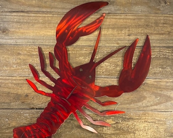 Metal Crawfish Wall Hanging Decoration | Crawfish Steel Sign