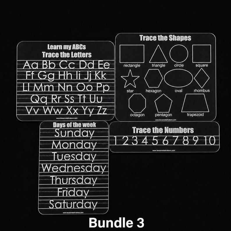 Customizable Acrylic Learning Board: Preschool Education Supplies Bundle 3