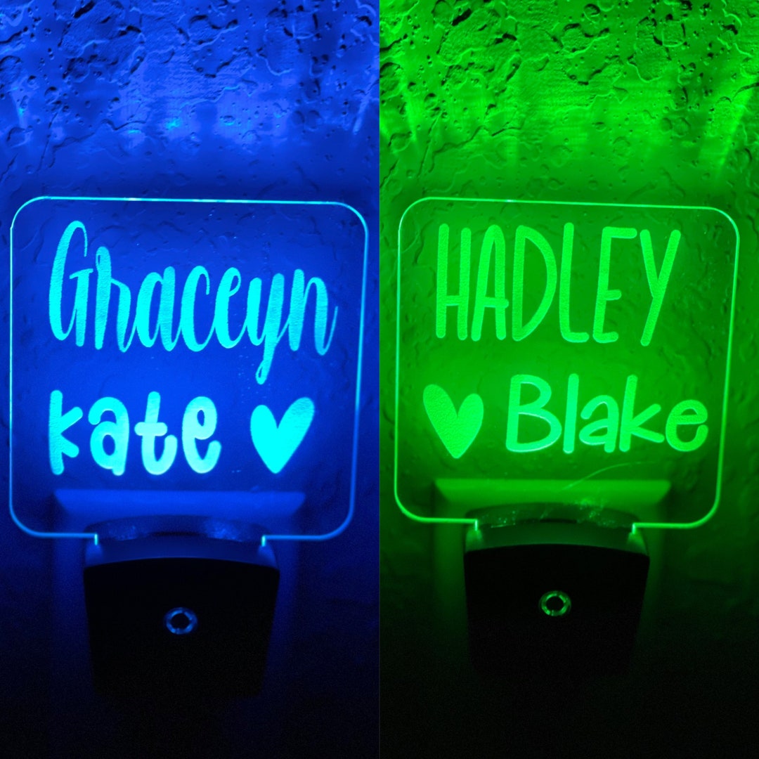 Personalized LED Name Night Light 7 Color Changing Plug in Etsy