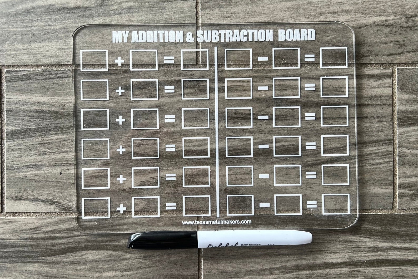 Acrylic Dry Erase Math Learning Boards Reusable Washable Etsy