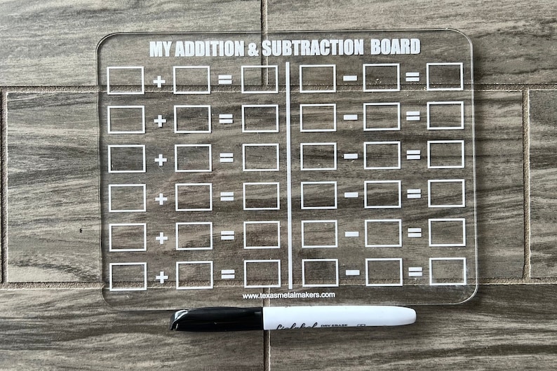 Acrylic Dry Erase Math Learning Boards Reusable Washable Etsy
