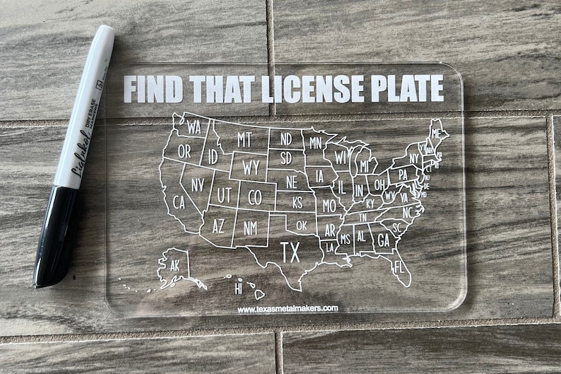 Acrylic Dry Erase Car Game Boards Engraved Vehicle Travel Etsy