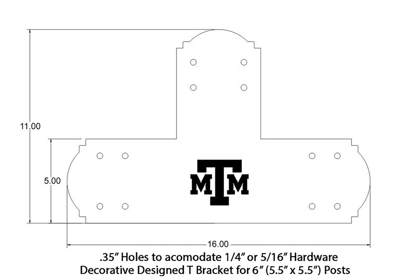 Decorative Design T Bracket for 6x6 Post 6 Inch T Bracket Etsy