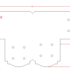 Pode incluir: Um desenho a preto e branco de uma forma retangular de 20 polegadas por 10 polegadas com cantos arredondados e m&uacute;ltiplos furos. A forma &eacute; dividida em duas se&ccedil;&otilde;es por uma se&ccedil;&atilde;o retangular de 5 polegadas de largura. A se&ccedil;&atilde;o superior tem 10 furos e a se&ccedil;&atilde;o inferior 8 furos.