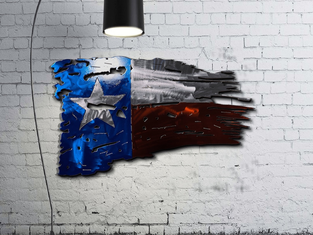 36 Custom Metal Wall Art Tattered Texas Flag Etsy