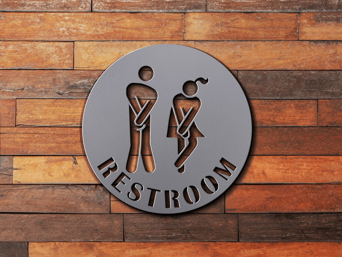Restroom Sign / Water Closet Sign / Modern Bathroom Sign / Etsy