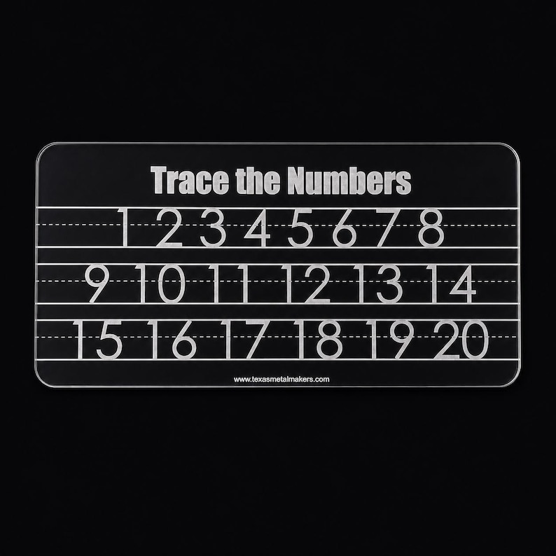 Customizable Acrylic Learning Board: Preschool Education Supplies Trace Numbers 1-20