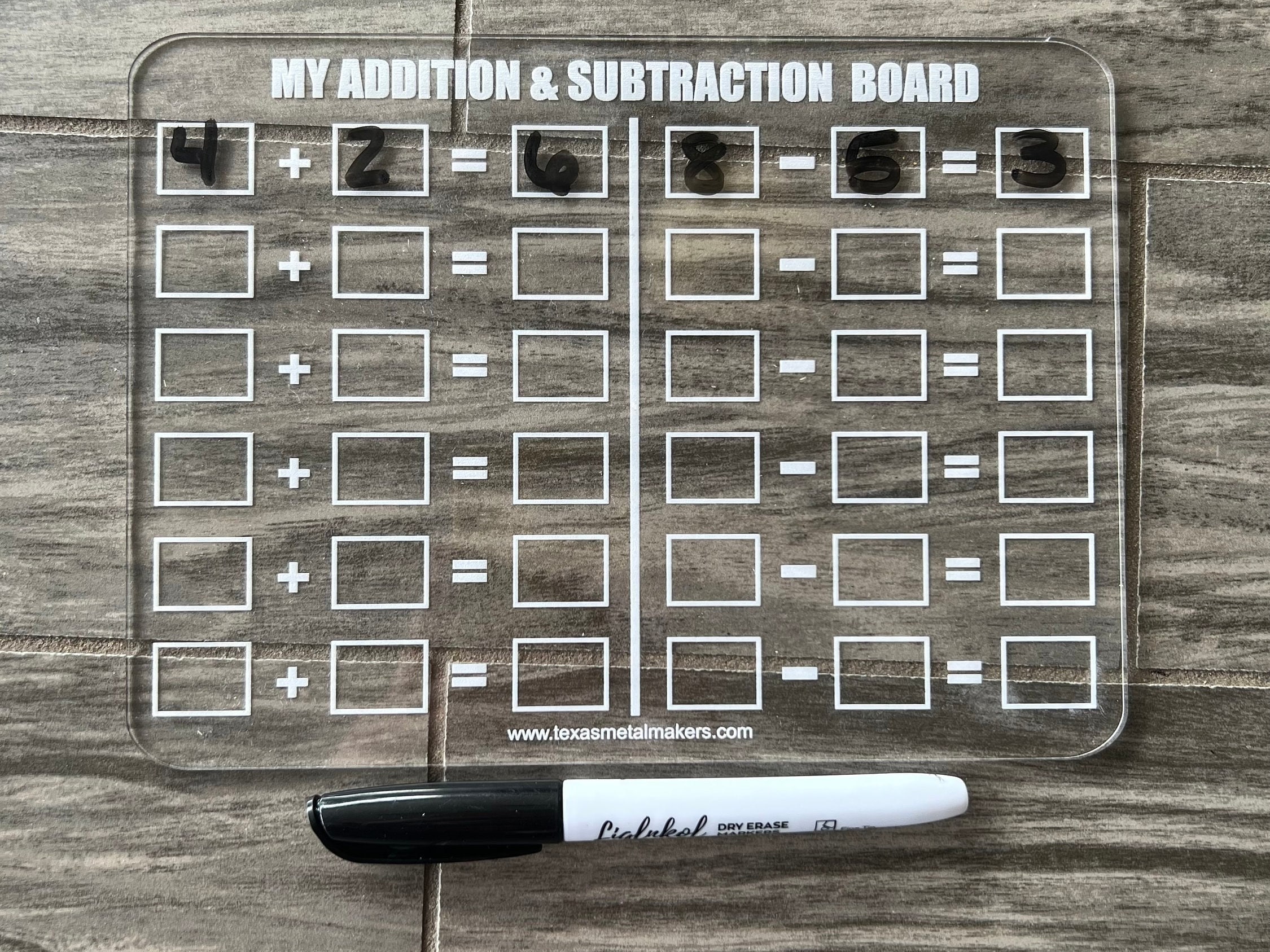 Acrylic Dry Erase Math Learning Boards Reusable Washable Etsy