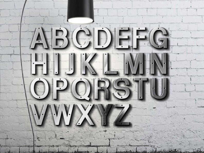 5 Inch Modern Metal House Numbers Letters 5 Steel Etsy