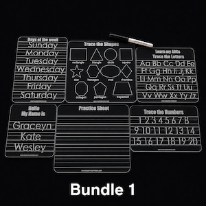 Customizable Acrylic Learning Board: Preschool Education Supplies Bundle 1