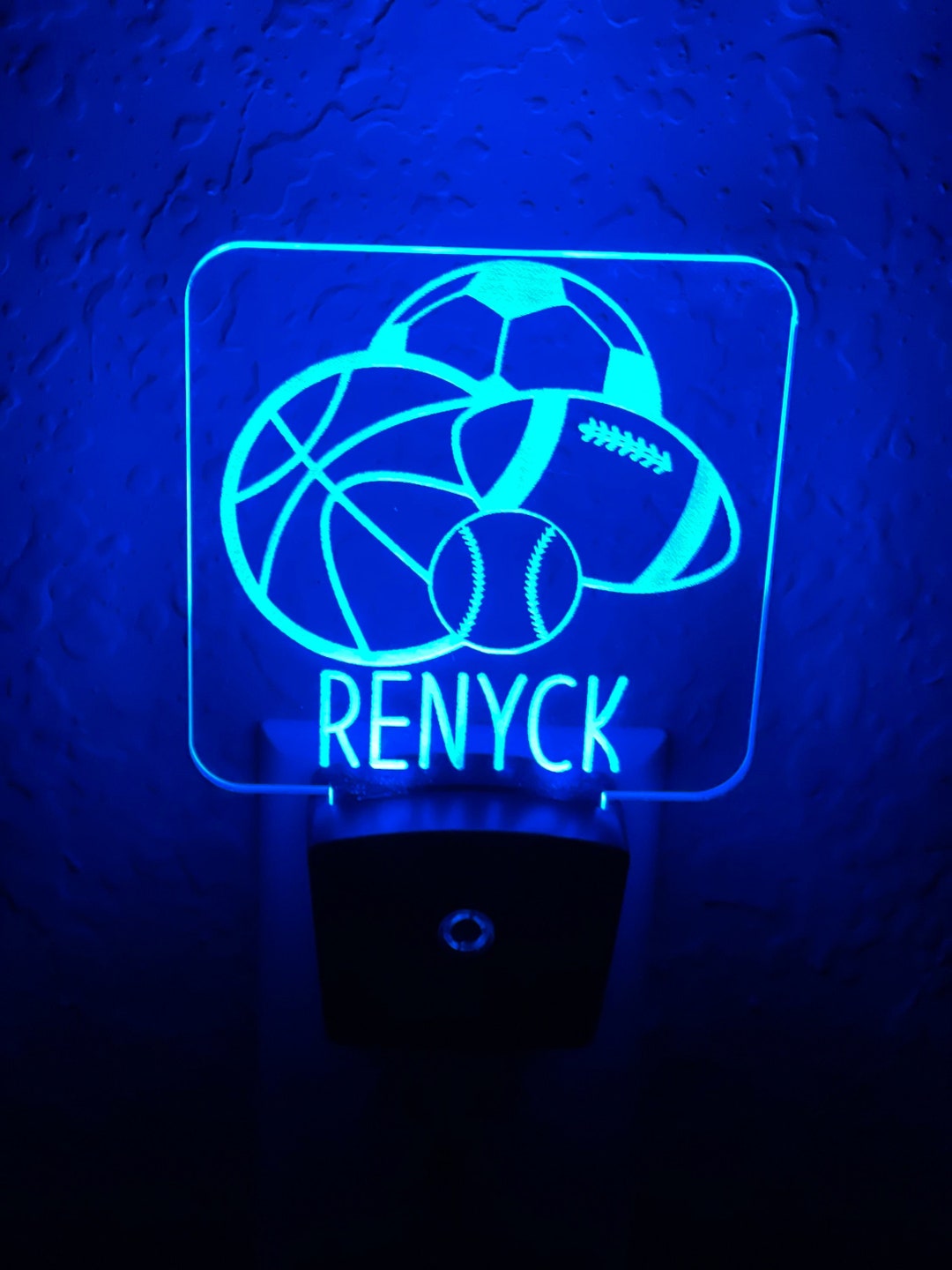 Personalized Sports Balls LED Night Light: 7-color Changing Plug-in - Etsy