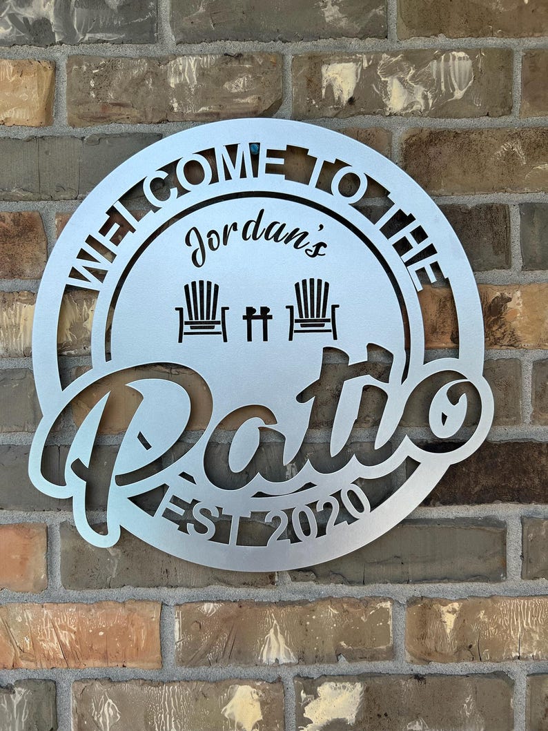Personalized Metal Patio Sign: Custom Backyard Wall Art - Etsy