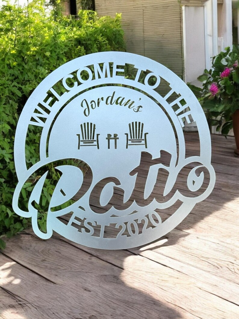 Personalized Metal Patio Sign: Custom Backyard Wall Art - Etsy