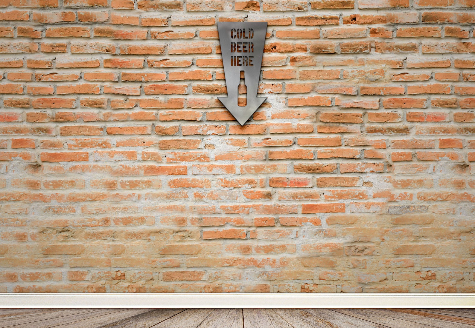 Cold Beer Here Metal Sign Man Cave Bar Sign Cold Beer Arrow | Etsy