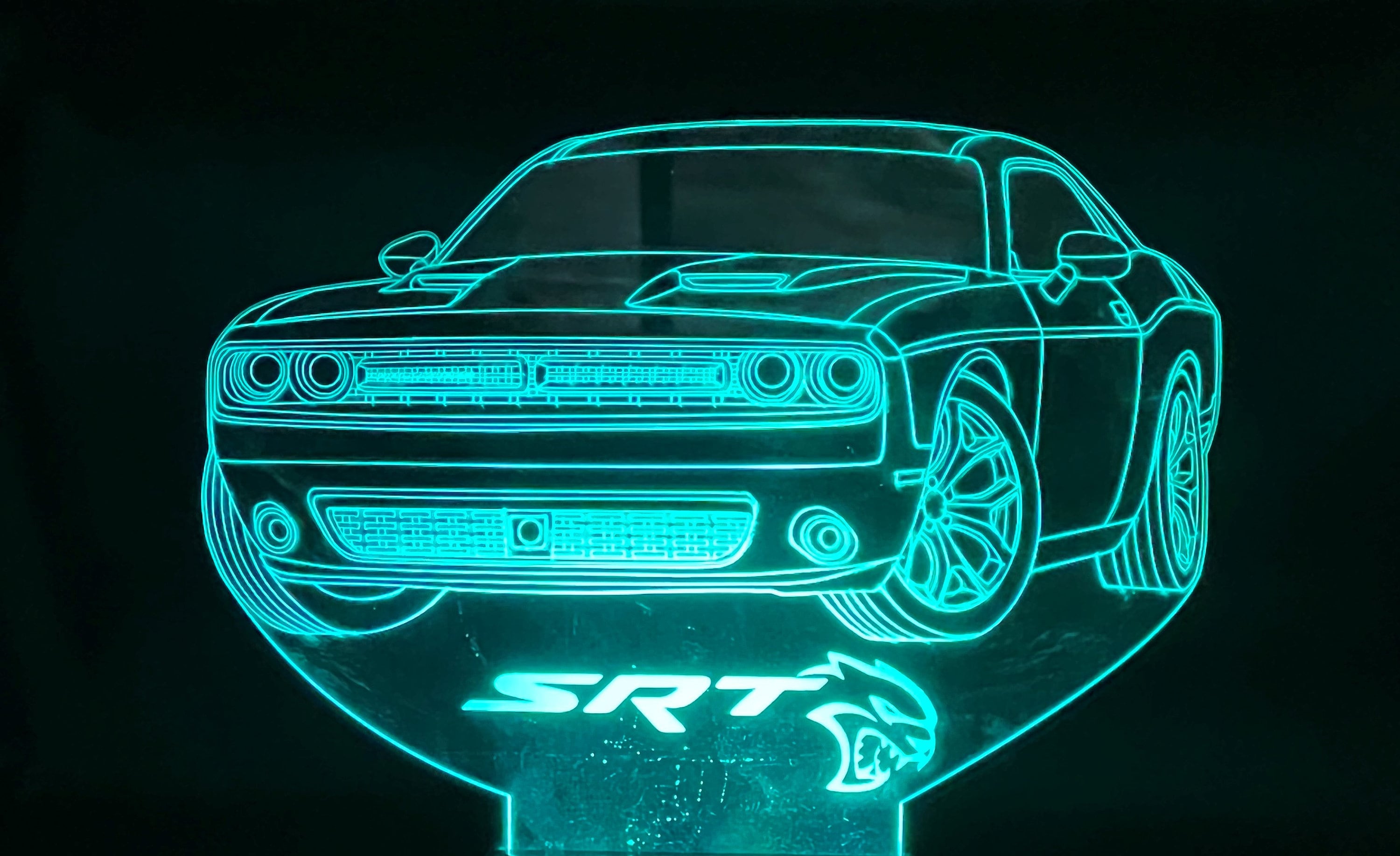 2021 Dodge Challenger SRT 3D LED Color Changing Desk Lamp, Night Light, Man  Cave Light Customizable Rechargeable Corded or Cordless 