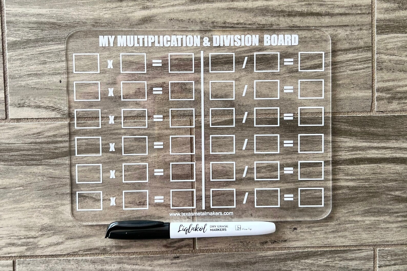 Acrylic Dry Erase Math Learning Boards Reusable Washable Etsy