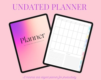 Undatierter Digitaler Planer: GoodNotes & Notability Kompatibel