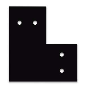 Pode incluir: Suporte em forma de L de metal preto com quatro furos para montagem.