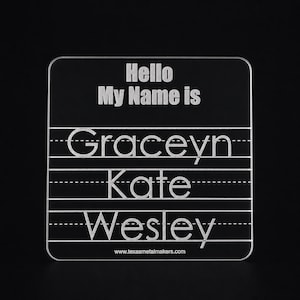Customizable Acrylic Learning Board: Preschool Education Supplies Hello My Name Is